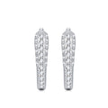 Bina Moissanite Huggie Hoop Earrings in Sterling Silver