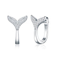 Sirenetta Moissanite Whale Tail Stud Earrings in Sterling Silver