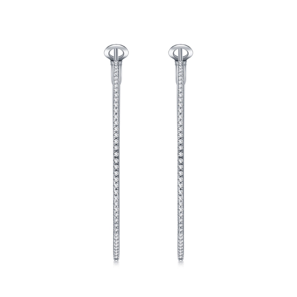 Grancerchio Moissanite Hoop Earrings in Sterling Silver