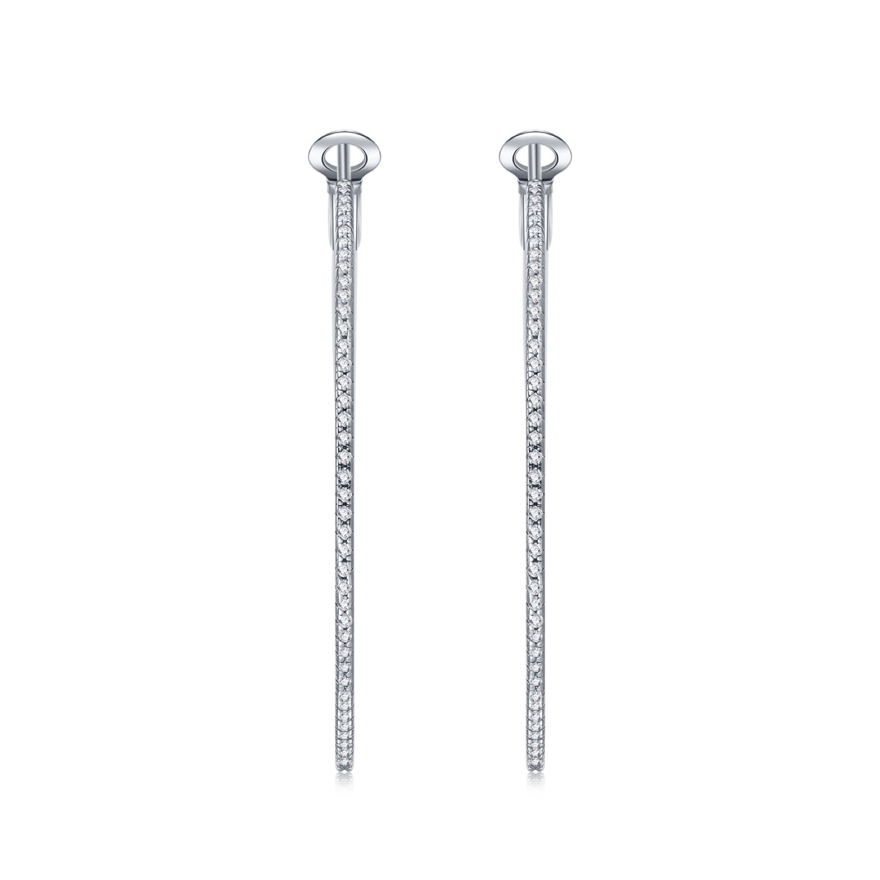 Grancerchio Moissanite Hoop Earrings in Sterling Silver