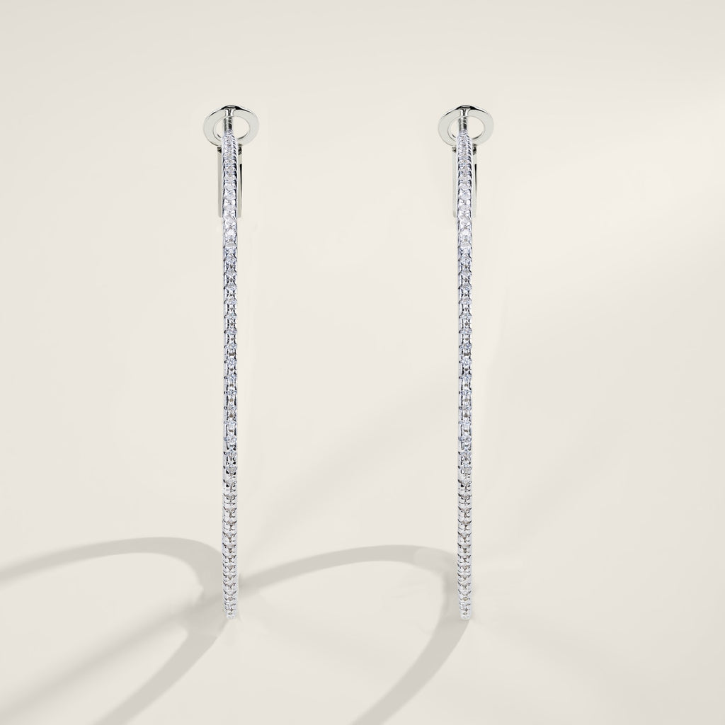 Grancerchio Moissanite Hoop Earrings in Sterling Silver