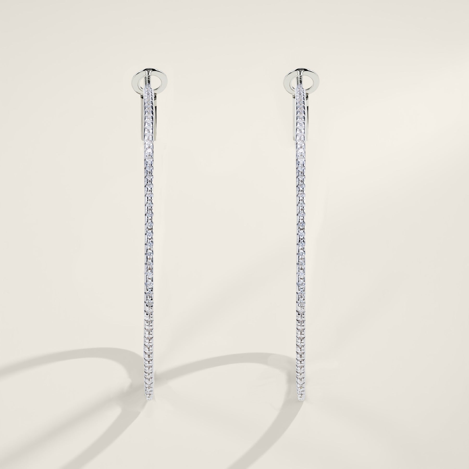 Grancerchio Moissanite Hoop Earrings in Sterling Silver