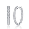 Ampio Moissanite Huggie Hoop Earrings in Sterling Silver
