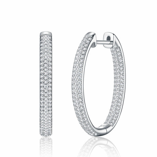 Ampio Moissanite Huggie Hoop Earrings in Sterling Silver