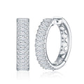Massiccio Moissanite Huggie Hoop Earrings in Sterling Silver