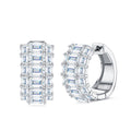 Trittico Moissanite Huggie Hoop Earrings in Sterling Silver