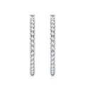 Ovaletto Moissanite Huggie Hoop Earrings in Sterling Silver