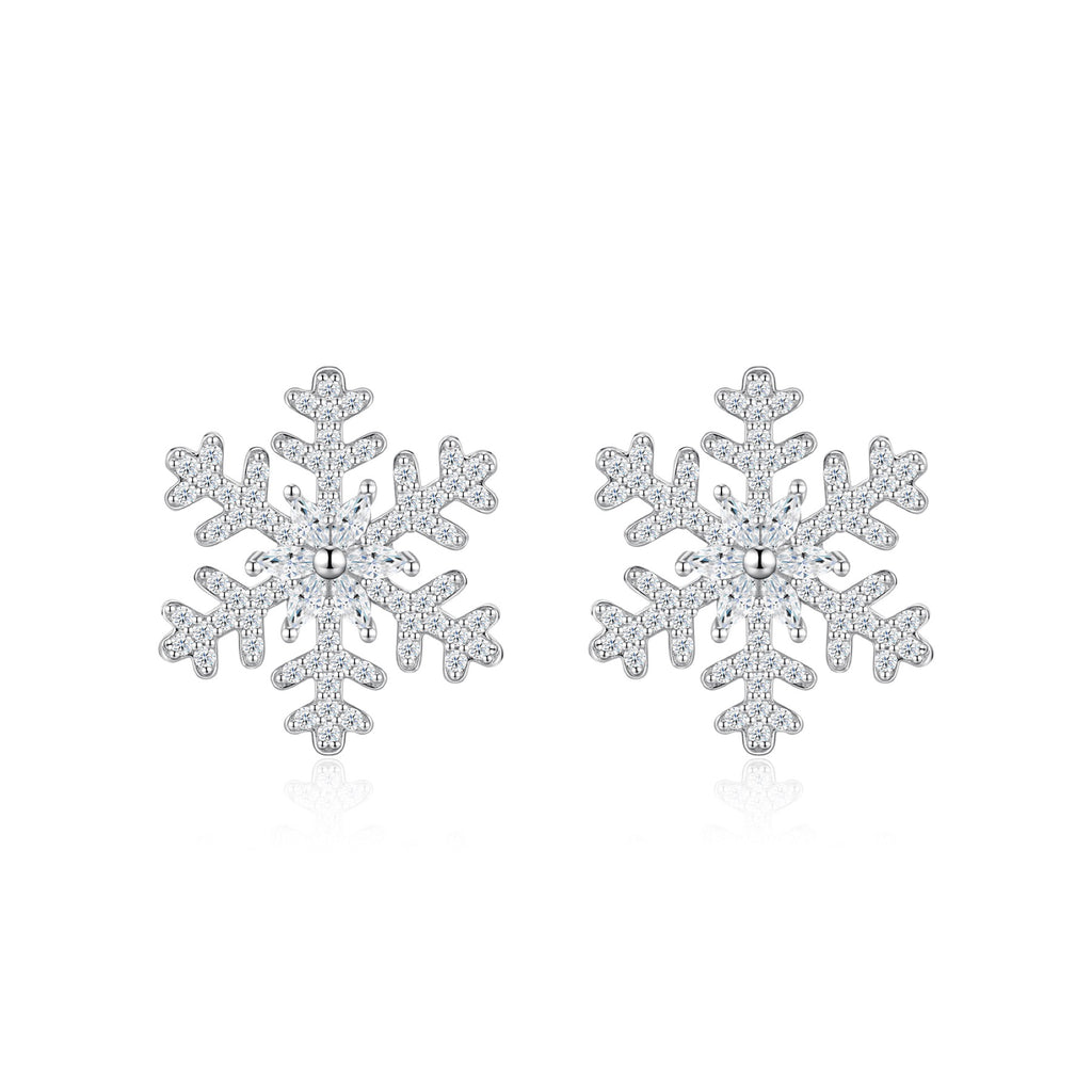 Gelo Moissanite Flower Stud Earrings in Sterling Silver