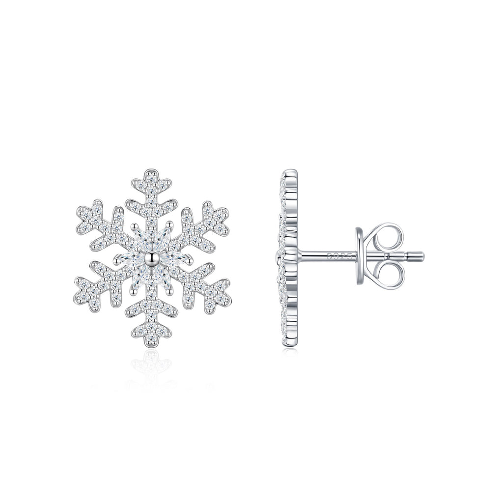 Gelo Moissanite Flower Stud Earrings in Sterling Silver