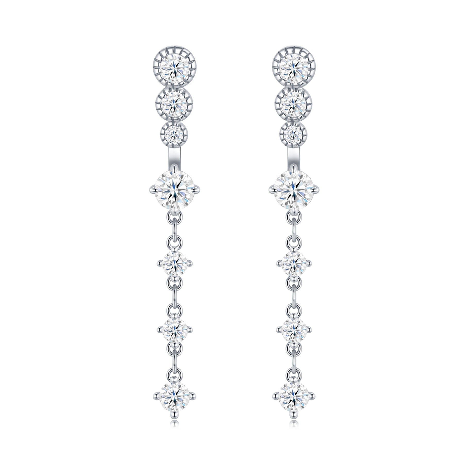 Rugiada Moissanite Drop Earrings in Sterling Silver