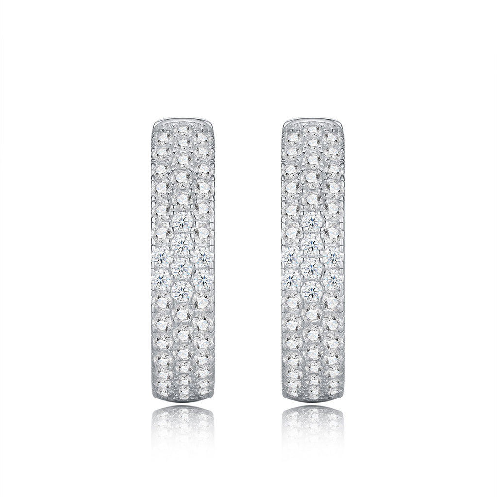 Corposo Moissanite Huggie Hoop Earrings in Sterling Silver
