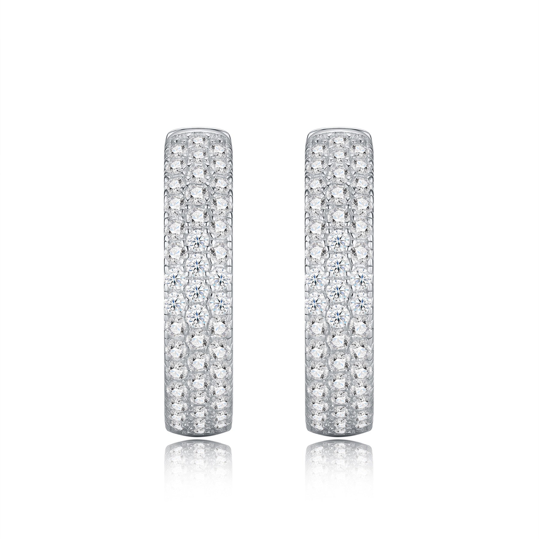 Corposo Moissanite Huggie Hoop Earrings in Sterling Silver