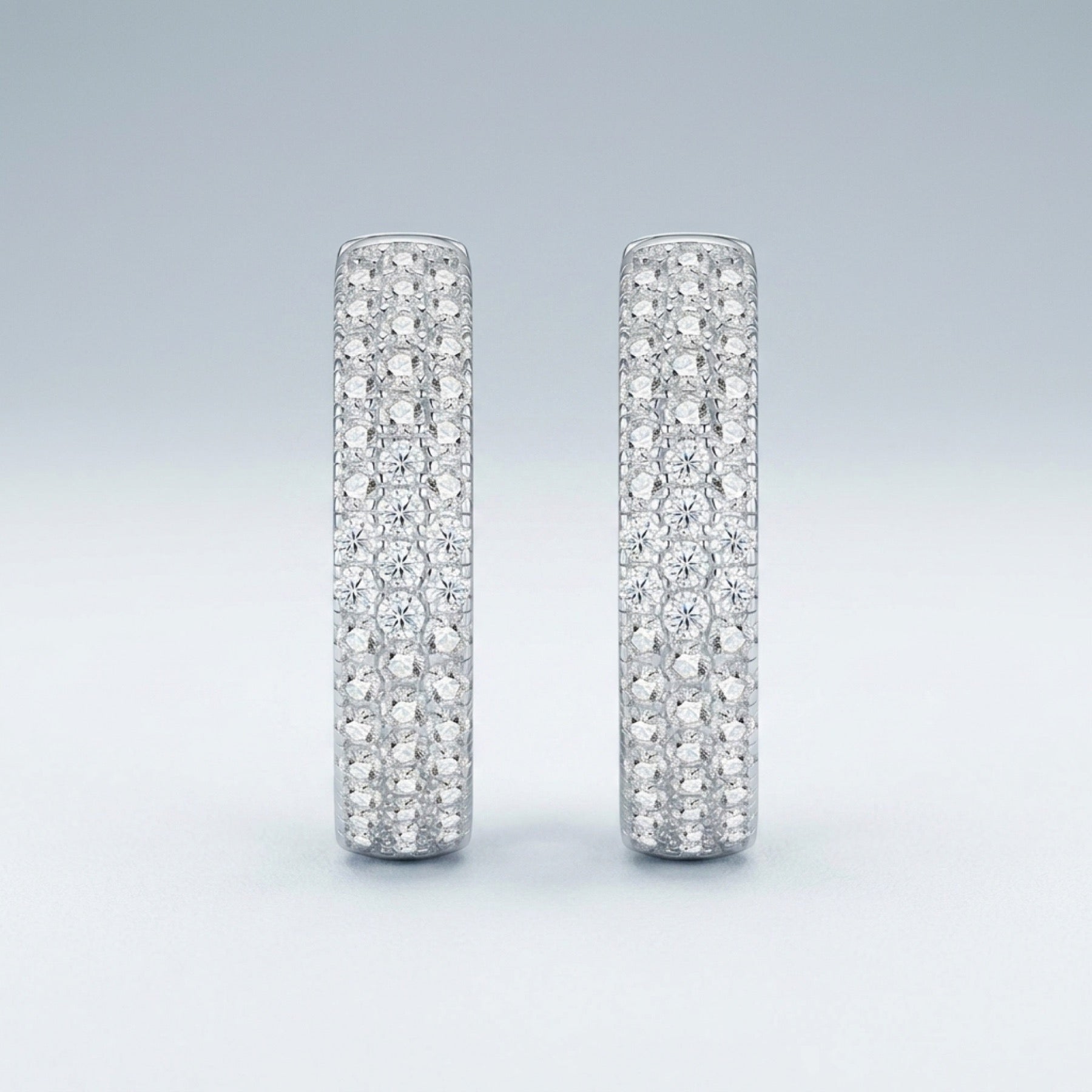Corposo Moissanite Huggie Hoop Earrings in Sterling Silver