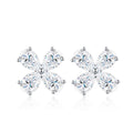 Quadrifiore Moissanite Clover Stud Earrings in Sterling Silver