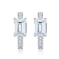 Smeraldini Moissanite Huggie Hoop Earrings in Sterling Silver