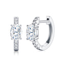 Cuscinato Moissanite Huggie Hoop Earrings in Sterling Silver