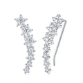 Sciamella Moissanite Climber Stud Earrings in Sterling Silver