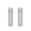 Binata Moissanite Huggie Hoop Earrings in Sterling Silver
