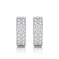 Fasciata Moissanite Huggie Hoop Earrings in Sterling Silver