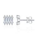 Barrette Moissanite Stud Earrings in Sterling Silver