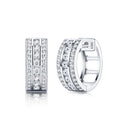 Bicanale Moissanite Huggie Hoop Earrings in Sterling Silver