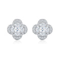 Quadribag Moissanite Clover Stud Earrings in Sterling Silver