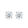 Puro 1 Carat Moissanite Stud Earrings in Sterling Silver