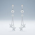 Stellario Moissanite Drop Earrings in Sterling Silver