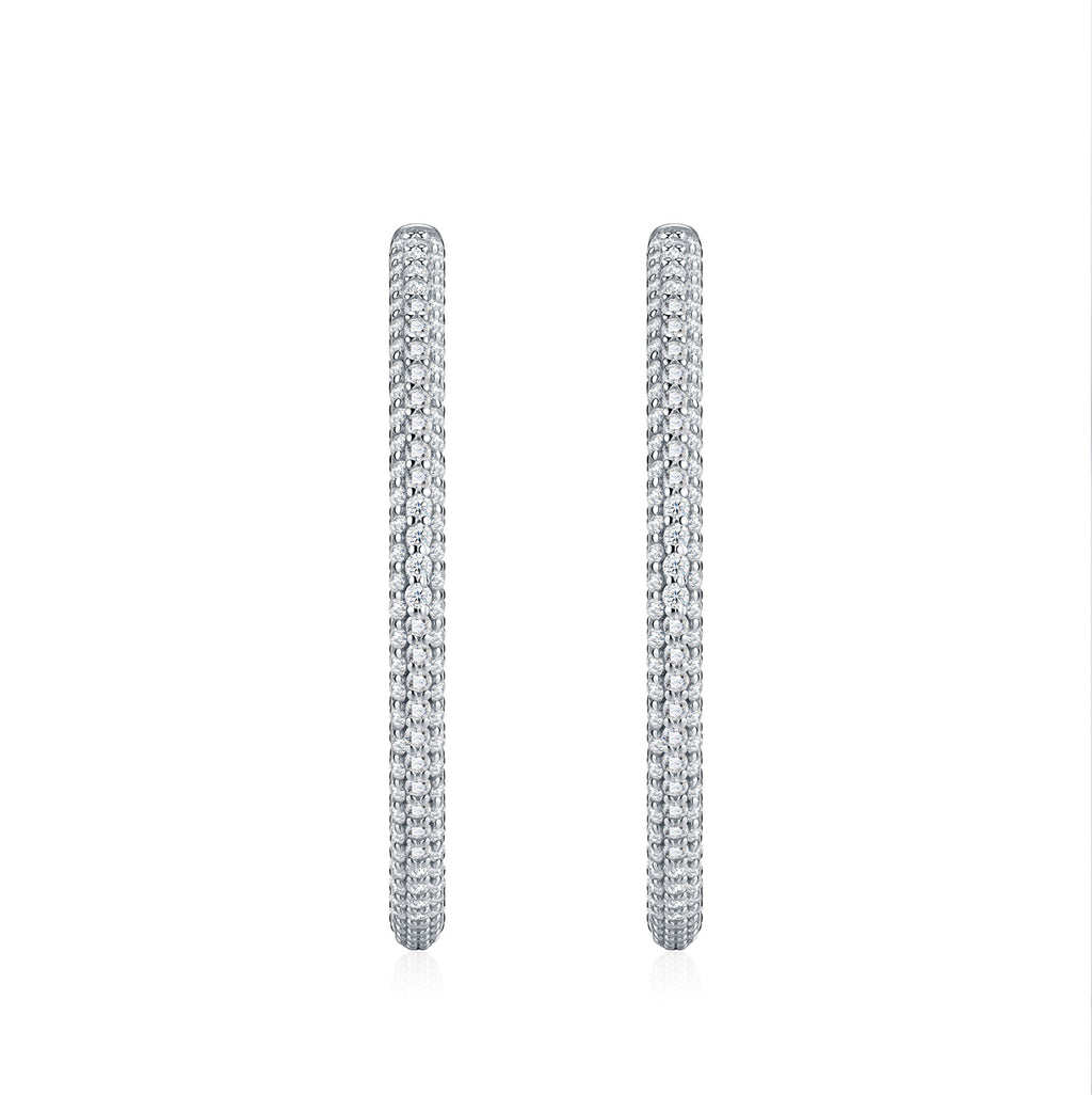 Sottiletta Moissanite Hoop Earrings in Sterling Silver
