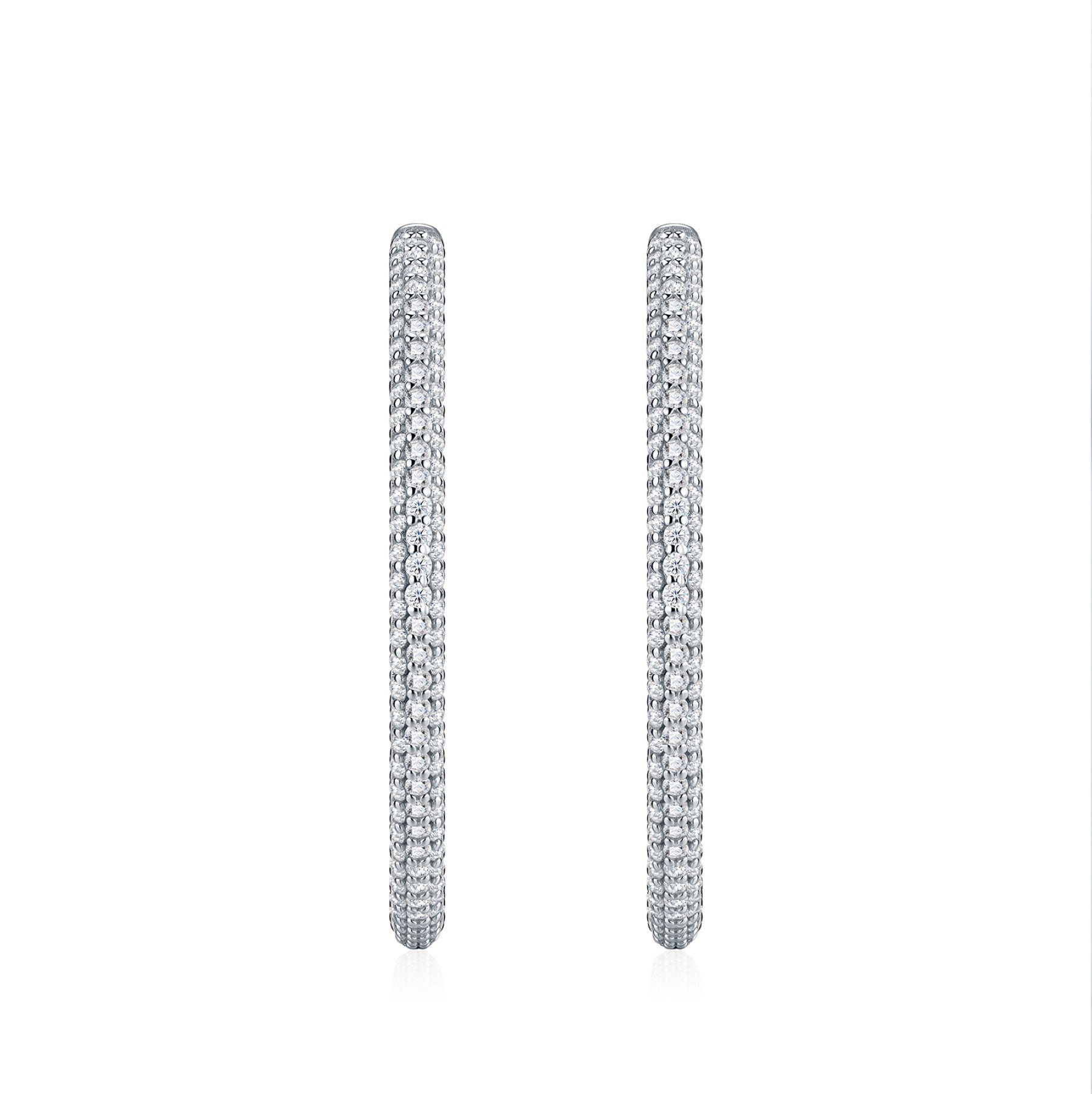 Sottiletta Moissanite Hoop Earrings in Sterling Silver