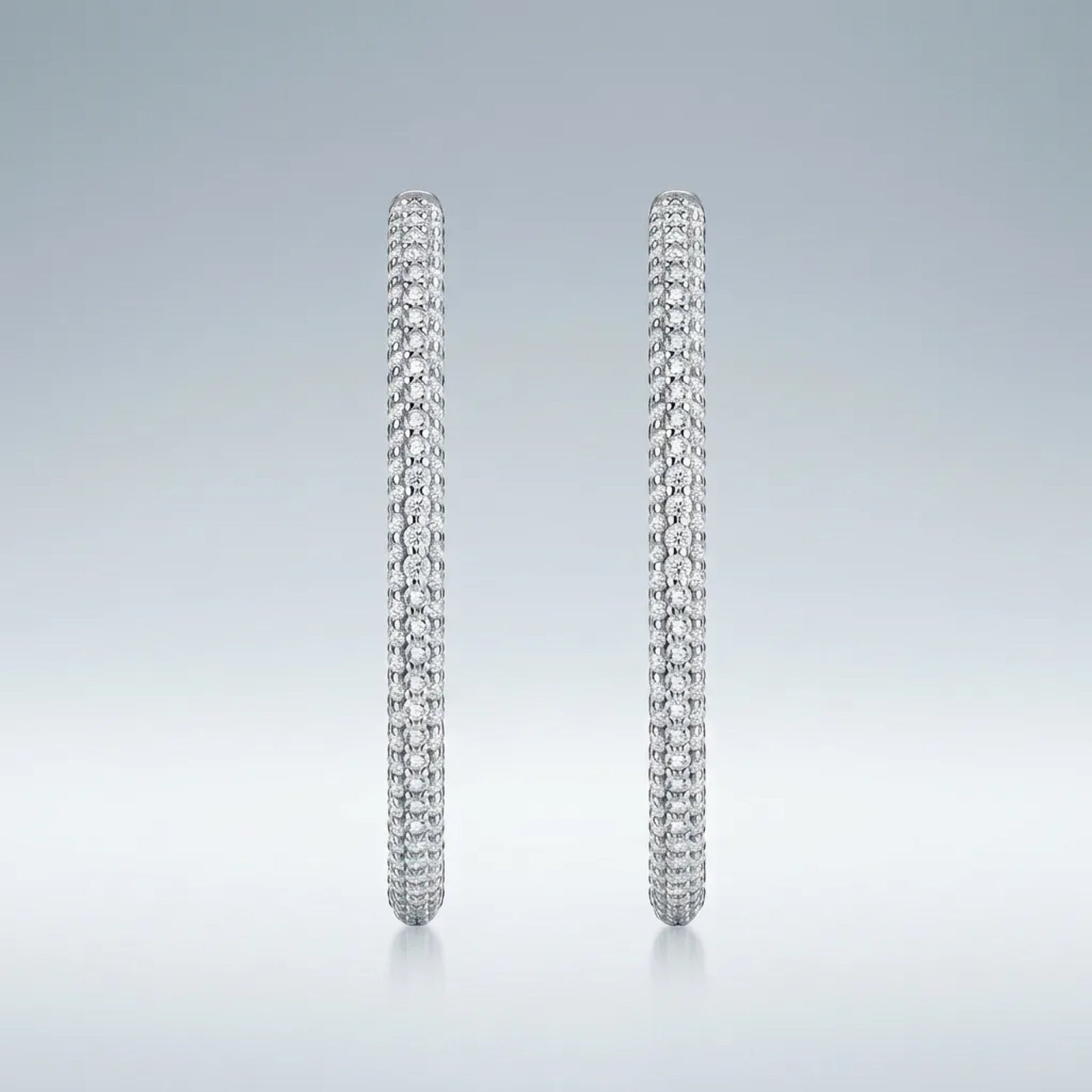 Sottiletta Moissanite Hoop Earrings in Sterling Silver