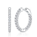 Scaletta Moissanite Huggie Hoop Earrings in Sterling Silver