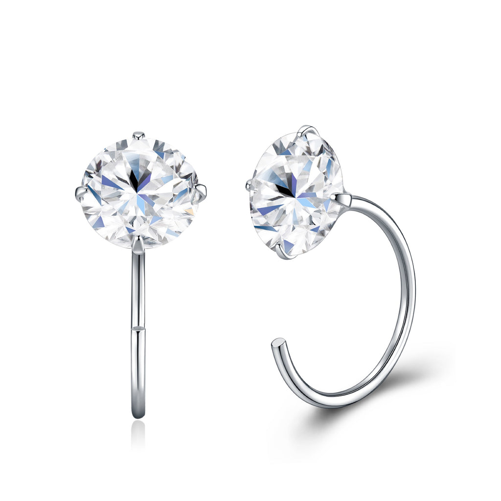 Nudo Moissanite Stud Earrings in Sterling Silver