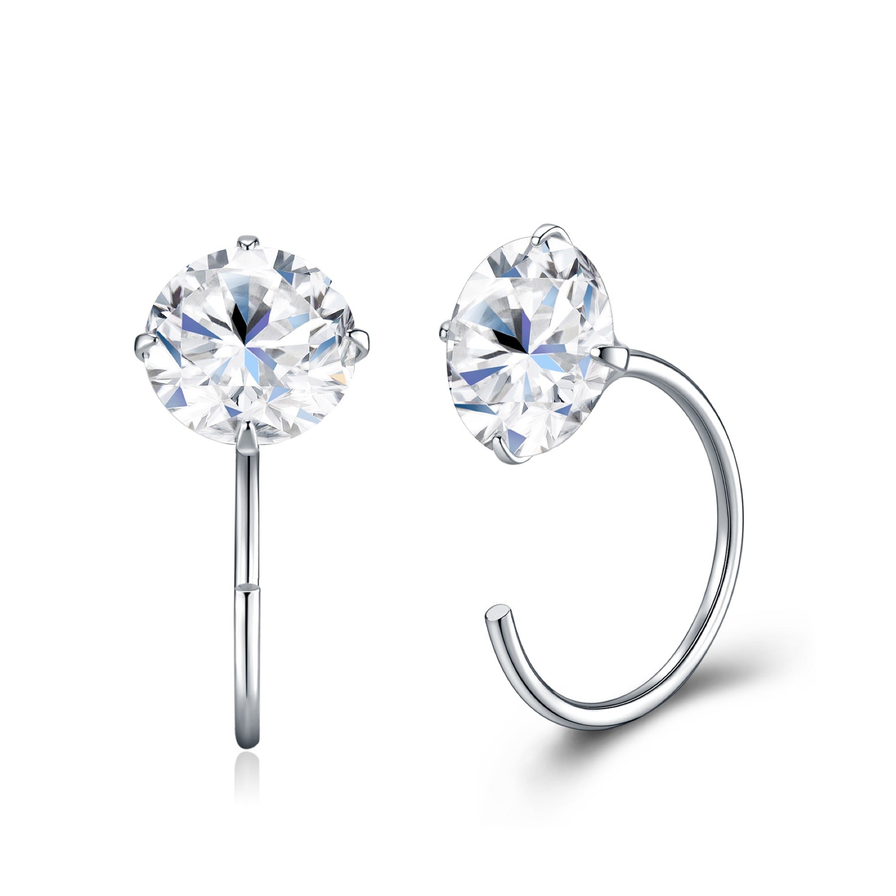 Nudo Moissanite Stud Earrings in Sterling Silver