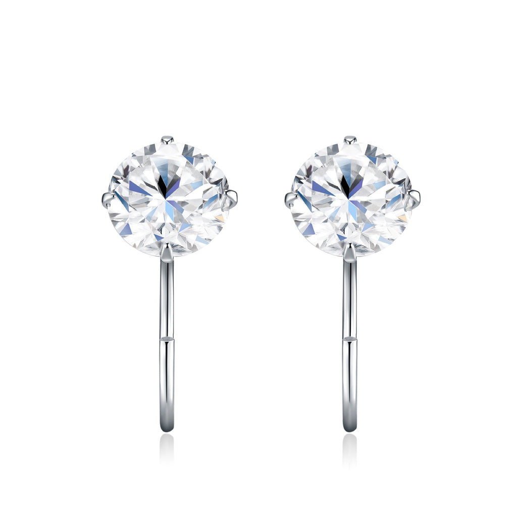 Nudo Moissanite Stud Earrings in Sterling Silver