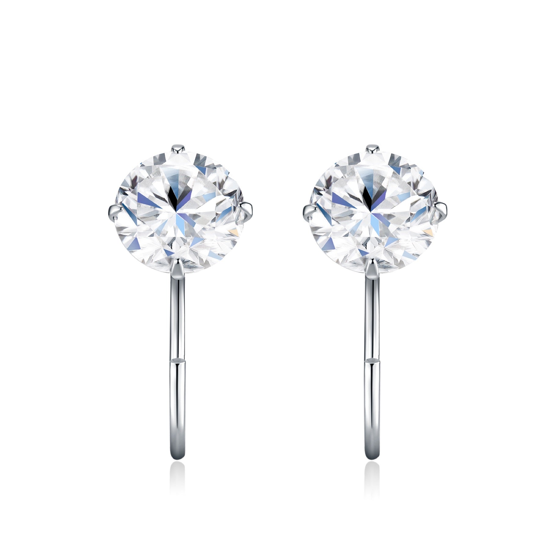 Nudo Moissanite Stud Earrings in Sterling Silver