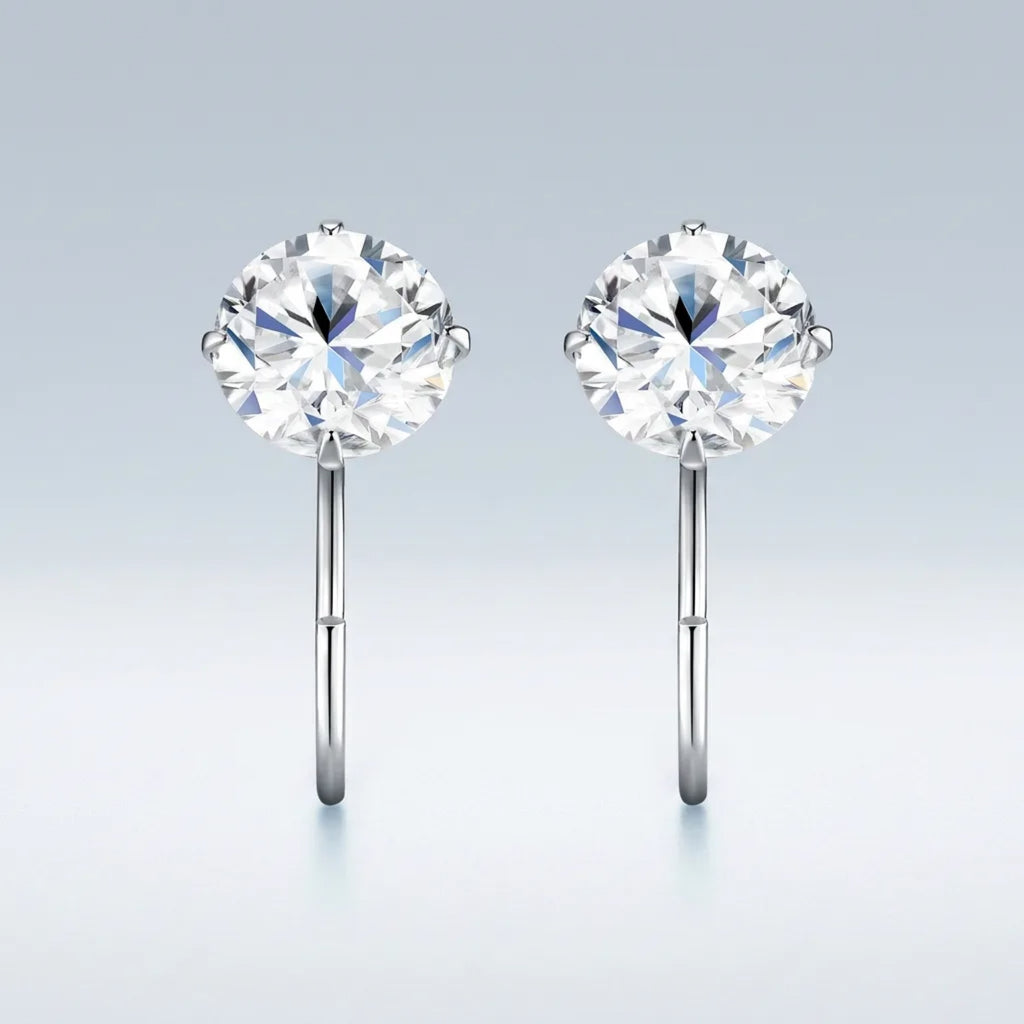Nudo Moissanite Stud Earrings in Sterling Silver