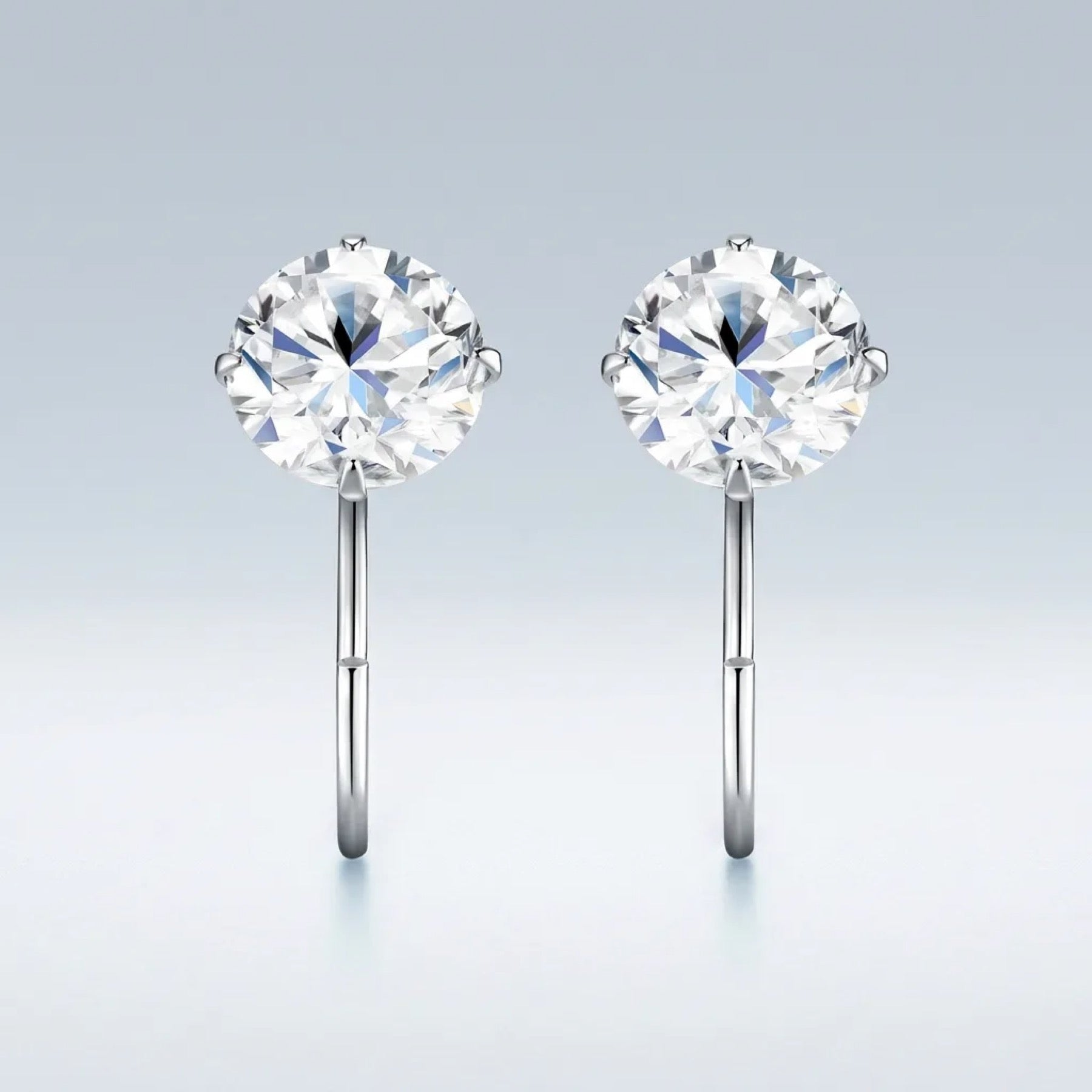 Nudo Moissanite Stud Earrings in Sterling Silver