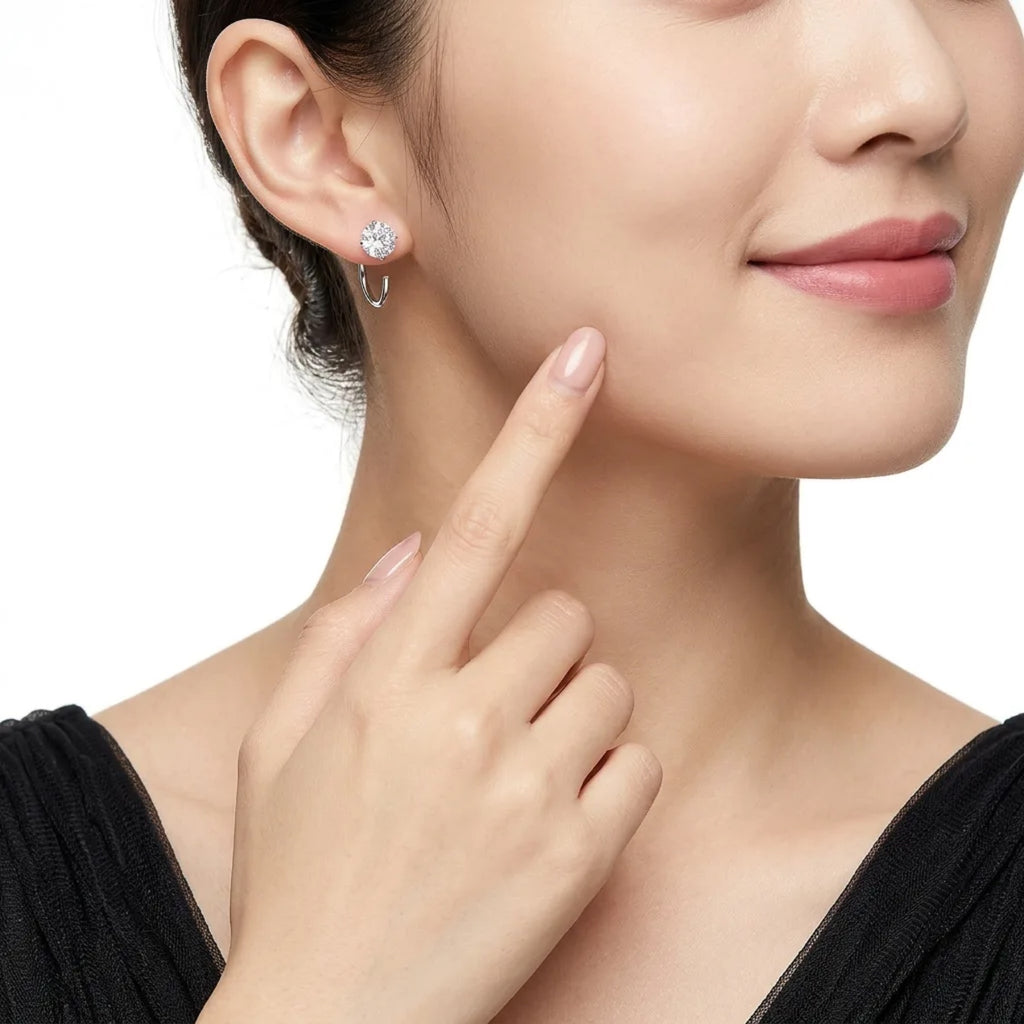 Nudo Moissanite Stud Earrings in Sterling Silver