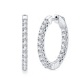 Ovalina Moissanite Huggie Hoop Earrings in Sterling Silver