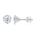 Fiorello 1 Carat Moissanite Stud Earrings in Sterling Silver