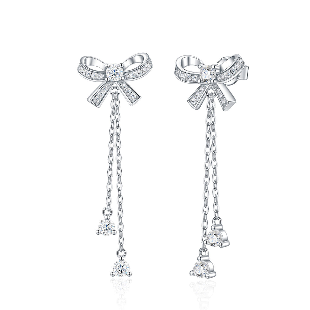 Fioccopendente Moissanite Drop Earrings in Sterling Silver