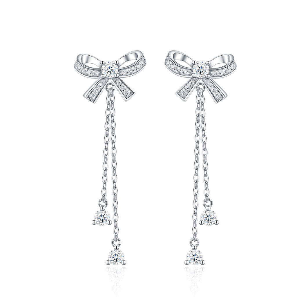 Fioccopendente Moissanite Drop Earrings in Sterling Silver