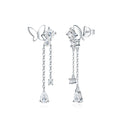 Farfallpendente Moissanite Drop Earrings in Sterling Silver