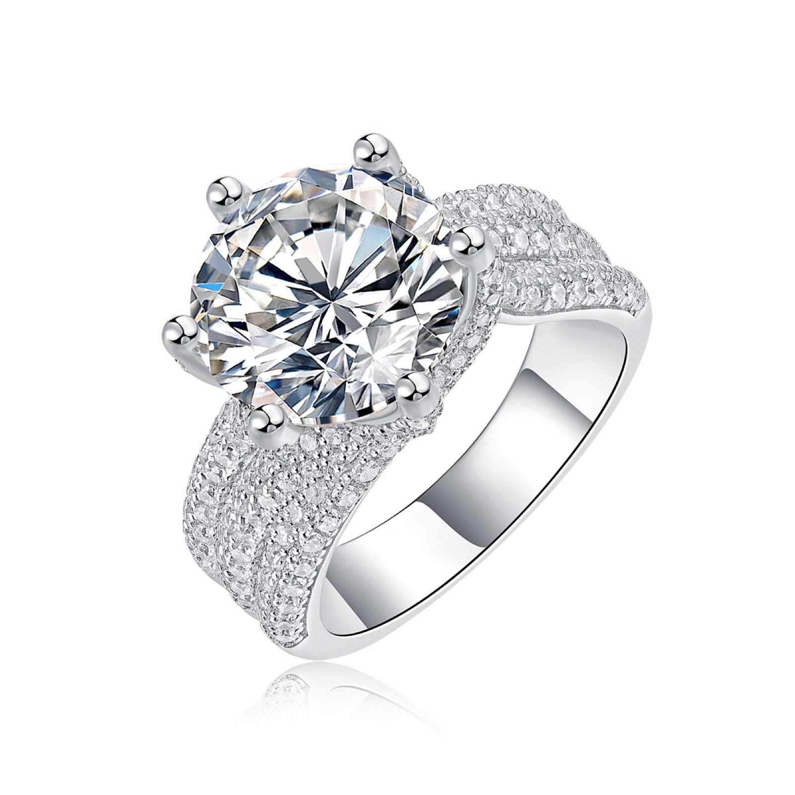 Vow 5 Carat Moissanite Solitaire Ring in Sterling Silver