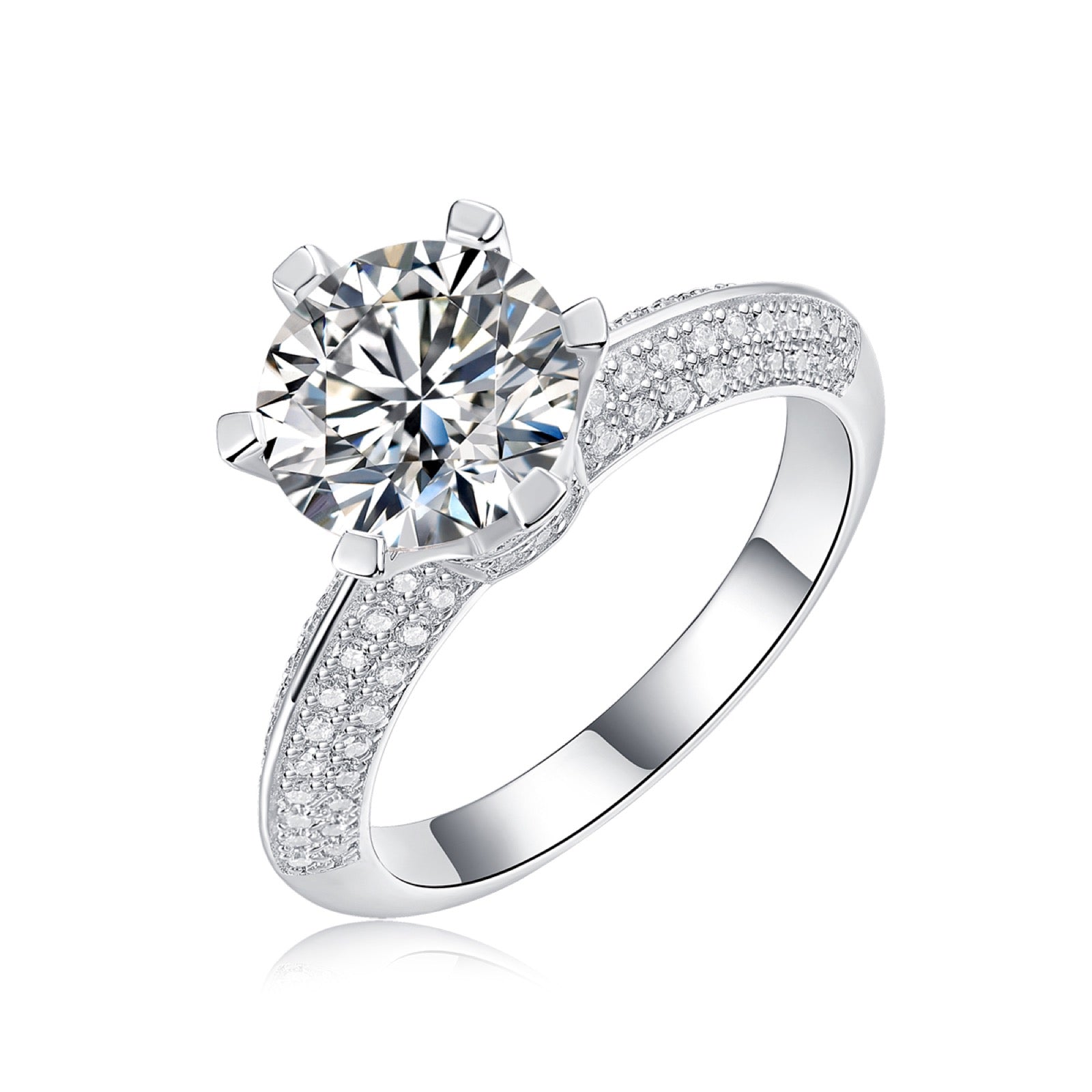 Haven Moissanite Solitaire Ring in Sterling Silver