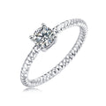 Legame Moissanite Solitaire Ring in Sterling Silver