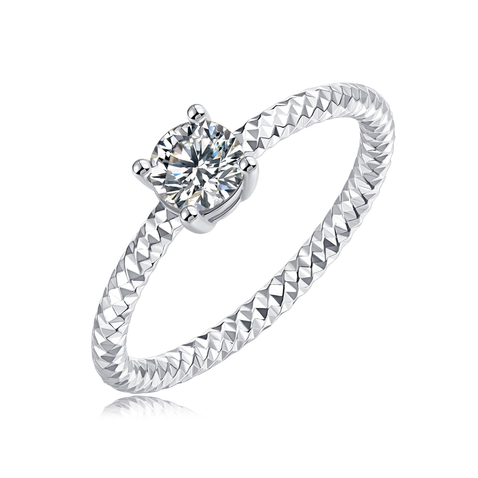 Legame Moissanite Solitaire Ring in Sterling Silver