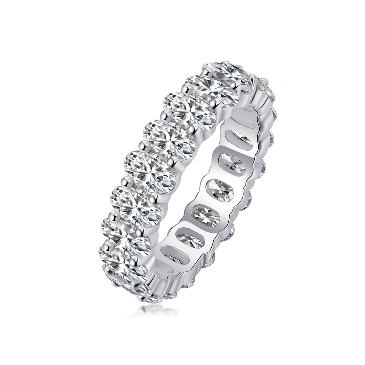 Nymph Oval-Cut Moissanite Oval Ring in Sterling Silver