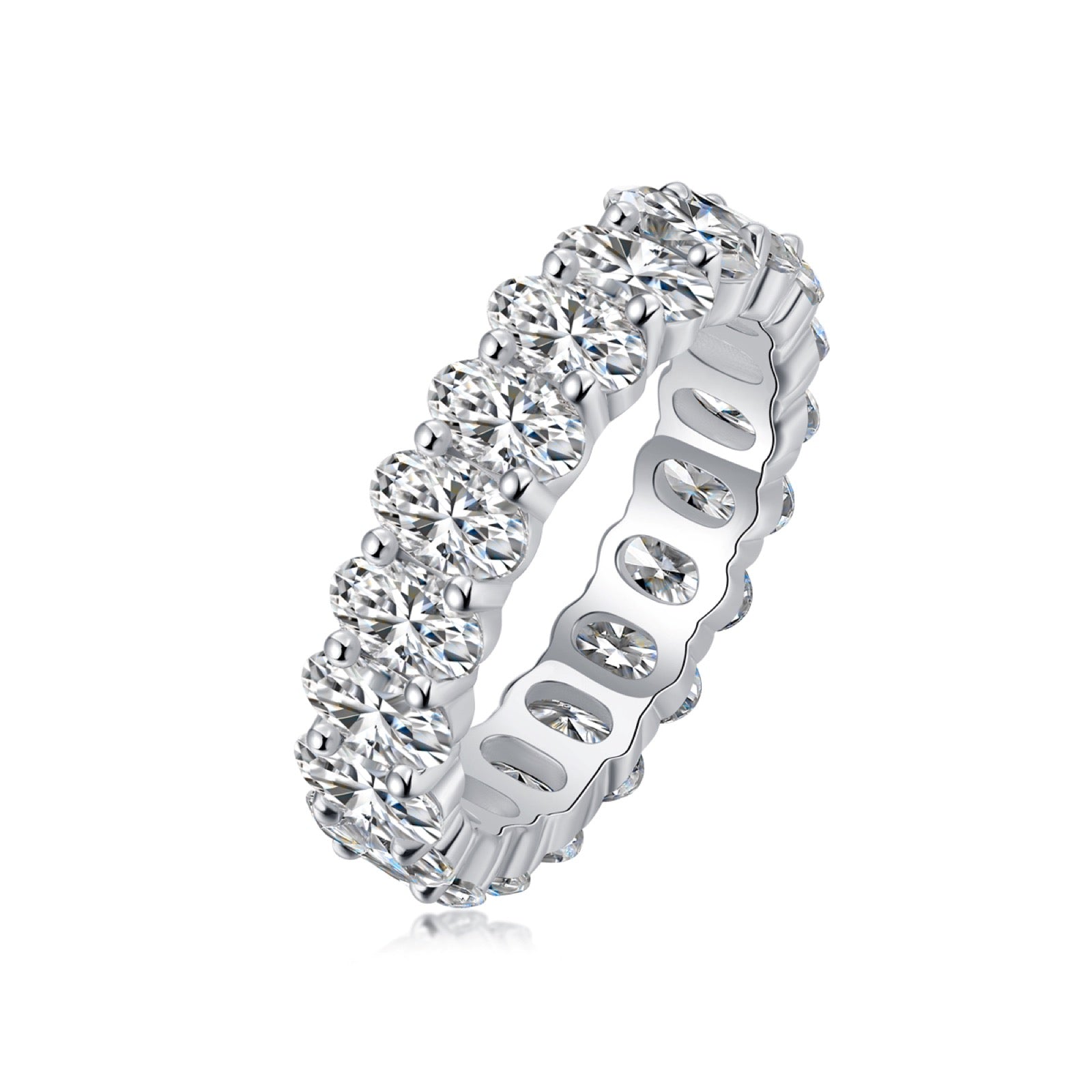 Nymph Oval-Cut Moissanite Oval Ring in Sterling Silver